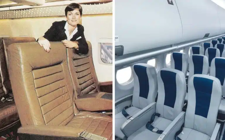 Passenger seats aboard Sukhoi Superjet 100 and Boeing 727 flown by Pan Am commercial airplanes